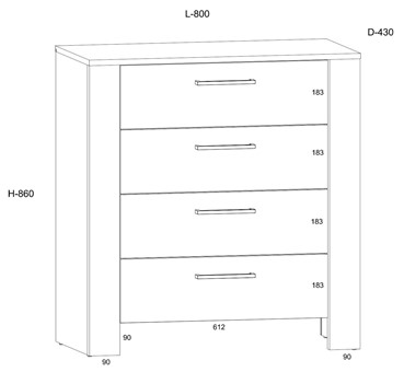 meble DELIS 05 komoda z szufladami do salonu sypialni dąb artisan czarny
