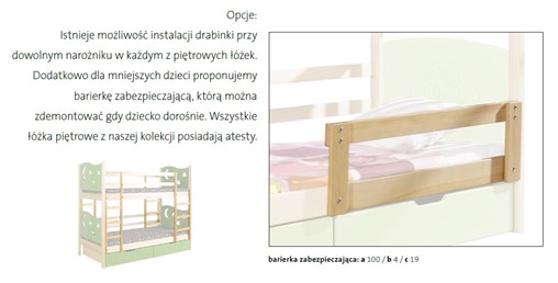 DAREK łóżko piętrowe sosnowe bez materacy