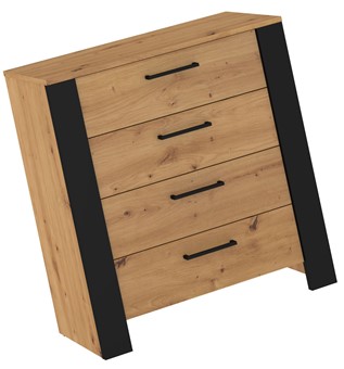 meble DELIS 05 komoda z szufladami do salonu sypialni dąb artisan czarny