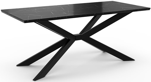 FLORA nowoczesny loftowy stół do salonu jadalni 190x90 marmur royal czarny