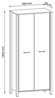 meble INDYGO S2D szafa dwudrzwiowa do przedpokoju salonu sypialni wotan zie