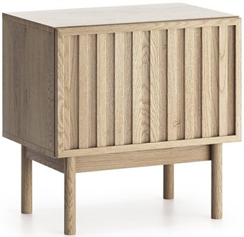 meble SAORI SN nakastlik stolik szafka nocna z lamelami na nóżkach cremona