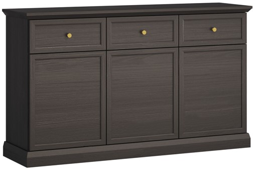 meble LUCCA K3D3S komoda z szufladami drzwiami do salonu sypialni czarny gr