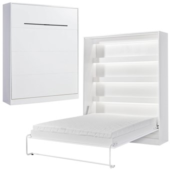 meble PEFE 160 półkotapczan pionowy łóżko chowane w szafie bez mat biały cz