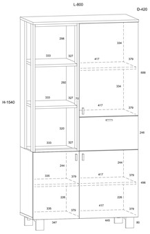 meble GAVES 09 szafka regał z półkami loft do salonu dąb endgrain biały