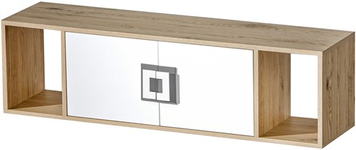 meble NICO 12 szafka półka wisząca ścienna na książki dąb jasny biały popie