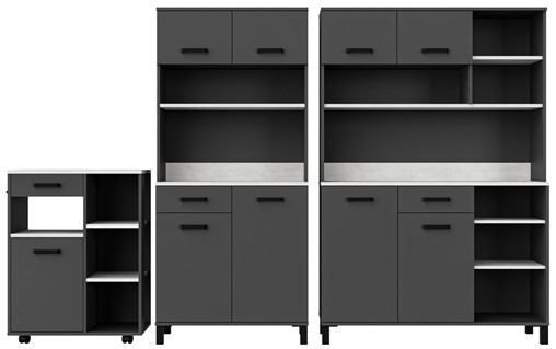 meble kuchenne LINDA bufet 80+120+R7 szafka kawiarka kredens antracyt beton