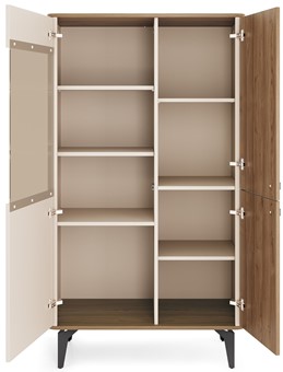 meble AURENA 03 nowoczesna niska witryna na nóżkach orzech cashmere