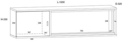 meble GAVES 15 szafka półka wisząca ścienna loft dąb cremona czarny