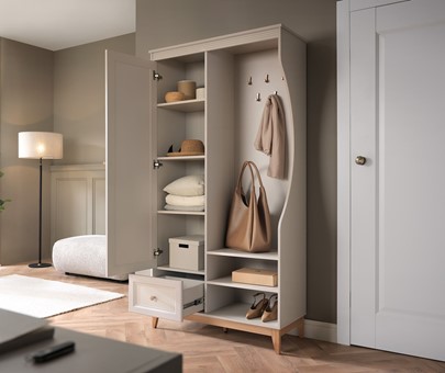 meble WINDSOR garderoba przedpokój z lustrem na nóżkach kaszmir cashmere