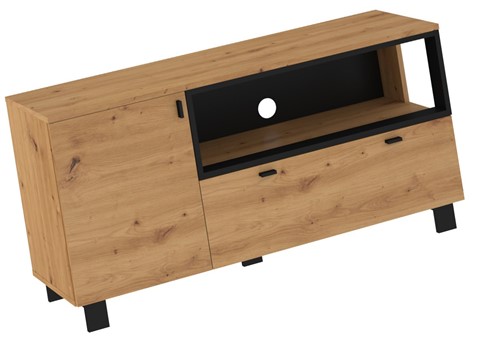 meble GAVES 12 komoda stolik szafka RTV do salonu loft dąb artisan czarny