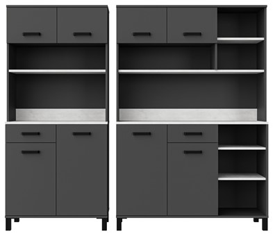 meble kuchenne LINDA bufet 80+120 szafka kawiarka kredens antracyt beton sm