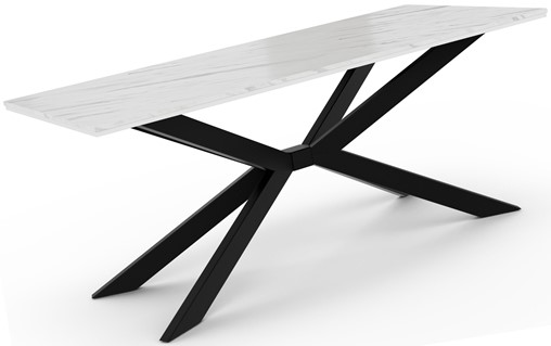 FLORA nowoczesny loftowy stół do salonu jadalni 190x90 biały marmur czarny