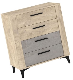 meble MIGES 05 komoda z szufladami do salonu sypialni dąb endgrain beton sz