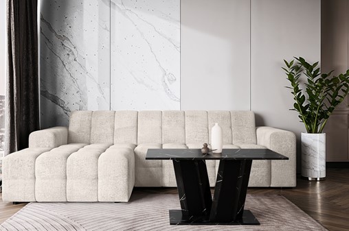 MU1 ława nowoczesny stolik kawowy 100x60 do salonu marmur royal czarny