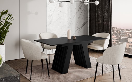 BE1 nowoczesny stół rozkładany do salonu kuchni jadalni 120/160x80 czarny