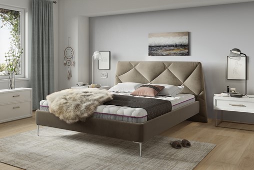 Łóżko tapicerowane DAVOS bez materaca i stelaża