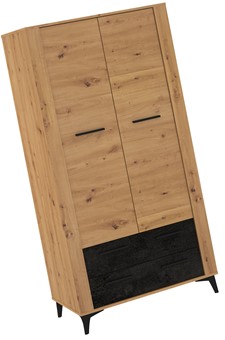 meble MIGES 12 szafa z szufladami drążkiem na nóżkach artisan beton czarny