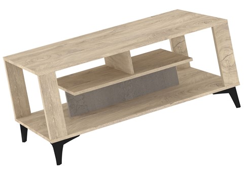 meble MIGES 06 nowoczesna ława stolik kawowy z półką dąb endgrain beton sza