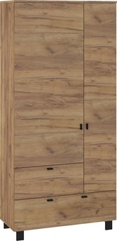 meble GAVES 14 szafa z drążkiem półkami do przedpokoju dąb craft zło czarny