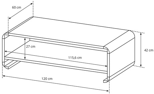 Meble KIMI F ława nowoczesny stolik kawowy 120x60 do salonu dąb sonoma