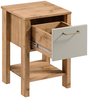 meble INDYGO SN nakastlik stolik szafka nocna do sypialni dąb wotan beż