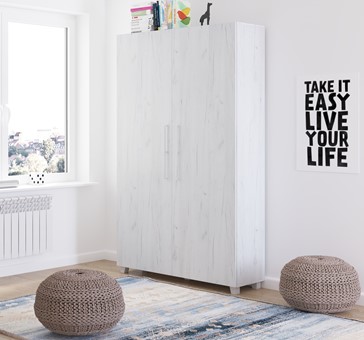 Półkotapczan pionowy łóżko chowane w szafie TEDDY 120 dąb craft biały