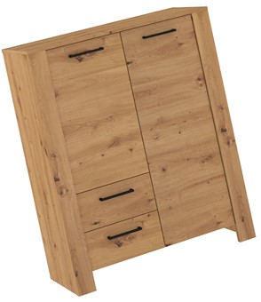 meble DELIS 08 regał z drzwiami szufladami do salonu dąb artisan