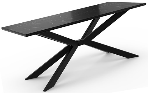 FLORA nowoczesny loftowy stół do salonu jadalni 190x90 marmur royal czarny