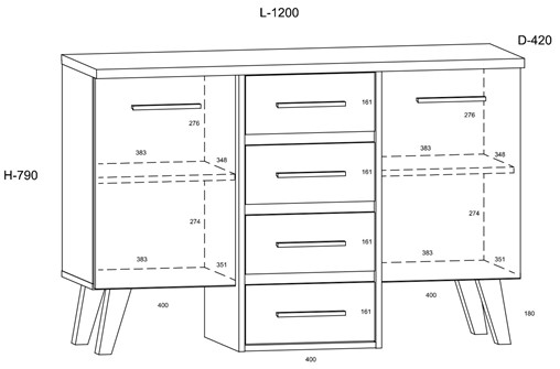 meble NORSID 04 komoda 2D4S