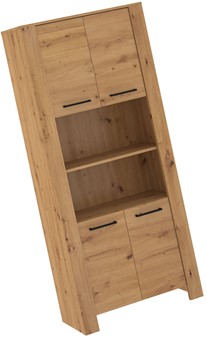 meble DELIS 09 wysoki regał z drzwiami półkami dąb artisan