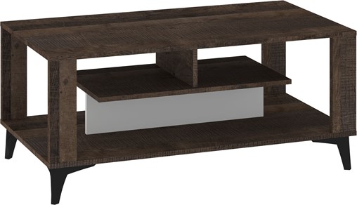 meble MIGES 06 nowoczesna ława stolik kawowy z półką dąb grange biały połys