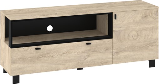 meble GAVES 13 komoda stolik szafka RTV loft do salonu dąb endgrain czarny