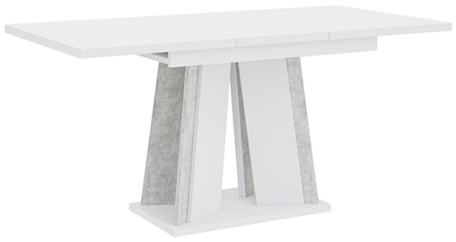 DOHA nowoczesny stół rozkładany do salonu jadalni 120x80 biały mat / beton
