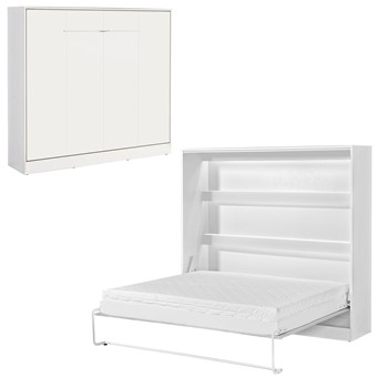 meble PEFE 160 półkotapczan poziomy łóżko chowane składane bez mat biały bi