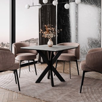 PARO nowoczesny loftowy stół kwadratowy do salonu jadalni beton czarny