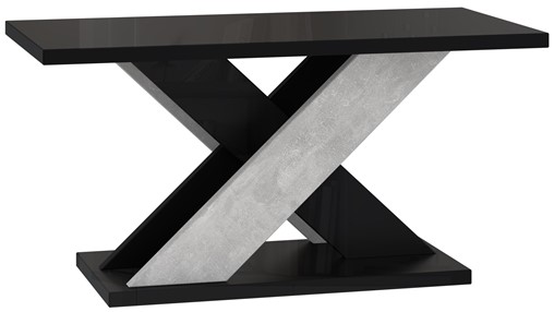 XAO nowoczesny stolik kawowy ława 110x70 do salonu czarny połysk / beton