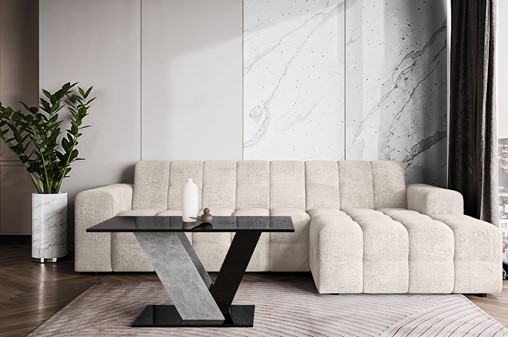 DU1 ława nowoczesny stolik kawowy 100x60 do salonu czarny połysk beton