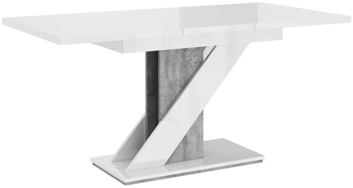 MEVA nowoczesny stół rozkładany do salonu jadalni 120x80 biały połysk beton