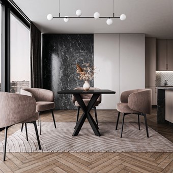 PARO nowoczesny loftowy stół kwadratowy do salonu jadalni marmur royal czar