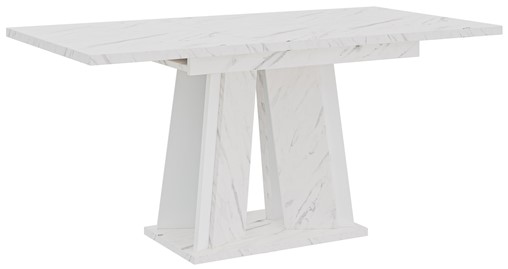 DOHA nowoczesny stół rozkładany do salonu jadalni 120x80 biały marmur biały