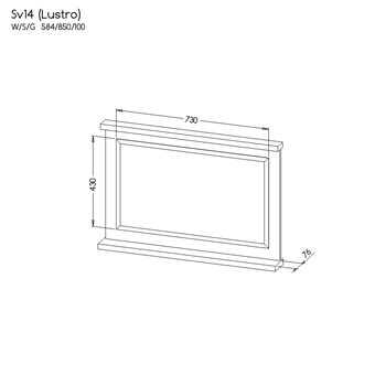 meble SVEN 14 lustro do sypialni przedpokoju 85x58,5 sosna / dąb nash