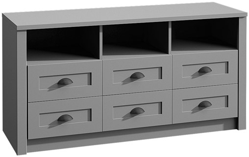 meble PROWANSJA K6S komoda wysoka szafka RTV z szufladami szara grey