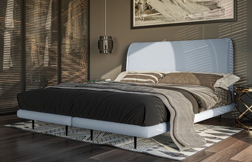 Łóżko tapicerowane ROSSTO bez pojemnika na pościel