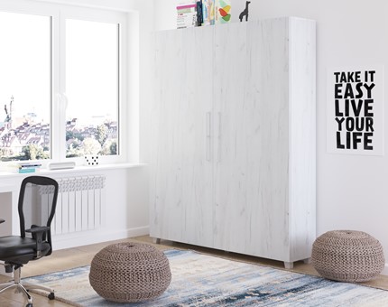 Półkotapczan pionowy łóżko chowane w szafie TEDDY 160 dąb craft biały