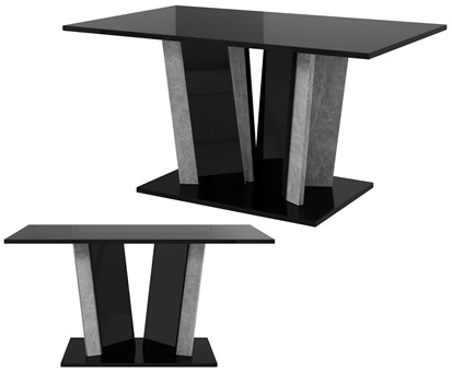 DO2 ława nowoczesny stolik kawowy 100x60 do salonu czarny połysk beton