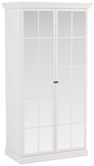 meble LUCCA S2DL szafa z lustrem do sypialni przedpokoju biały opal