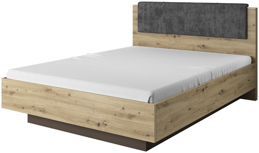 Meble MARC N łóżko 160 z pojemnikiem do sypialni dąb artisan / grafit