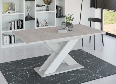 XAO nowoczesny stół rozkładany do salonu 120/160x90 K350 beton / biały