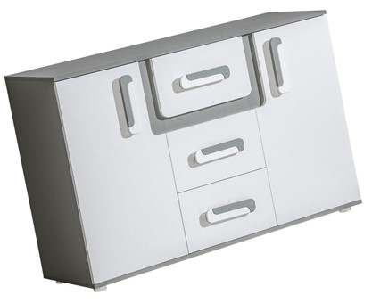 meble APETITO 07 duża komoda z szufladami do salonu sypialni antracyt biała